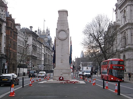 The Cenotaph (pictured in 2015) with the buildings of Whitehall in the background