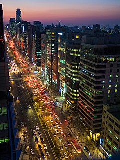 Teheran-ro Street in the Gangnam district of Seoul, South Korea