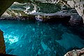 The Mediterranean waters inside the caves of Rosh hanikra מי הים התיכון נכנסים לנקרות.jpg