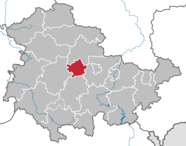 Poloha mesta Erfurt v rámci spolkovej krajiny Durínsko
