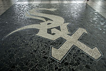 Chicago White Sox logo in the station floor