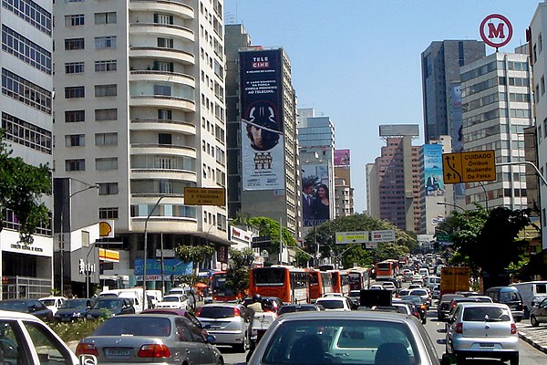 Traffic is the main source of noise pollution in cities like São Paulo, shown here.