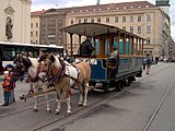 動態保存されている馬車鉄道（ブルノ軌道）の車両（2006年撮影）