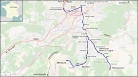 Suuntaa-antava kuva Raitiotie de la Vallée d'Hérimoncourt -osiosta