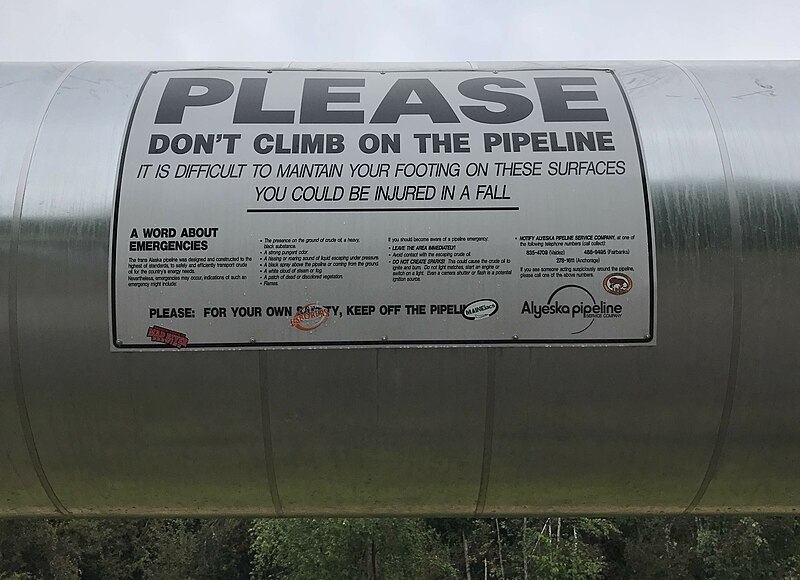 File:Trans-Alaska Pipeline System No Climbing Warning Sign.jpg