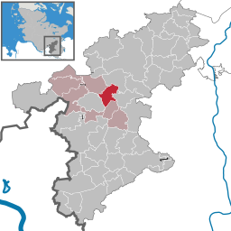 Läget för kommunen Tremsbüttel i Kreis Stormarn