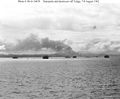 Transports and destroyers off Tulagi during the landings there, circa 7-8 August 1942. Photographed from USS Chicago (CA-29).