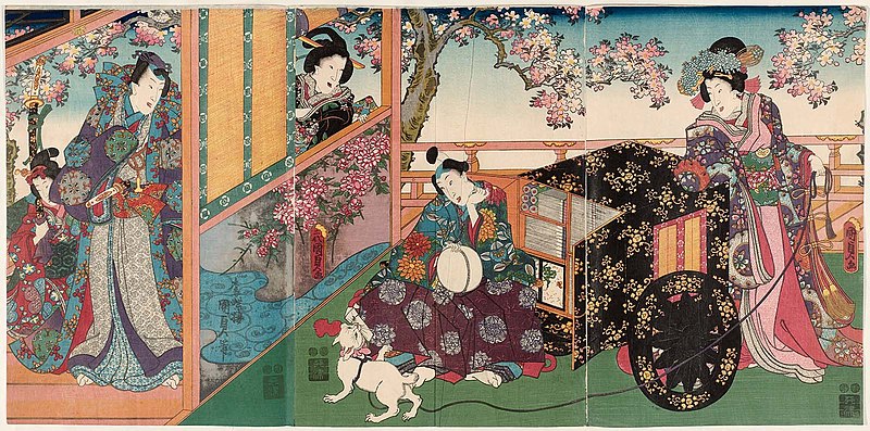 File:Utagawa Kunisada II - Cat Delivering a Love Letter in Cherry-blossom Season.jpg