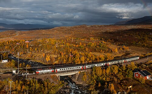 Passenger train at Katterjåkk, Sweden