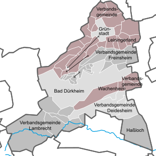 Yndieling ferbânsfrije stêden/ferbânsgemeenten fan de lânkring Bad Dürkheim