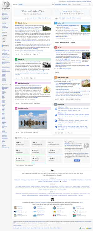 Hlavní strana Vietnamské Wikipedie