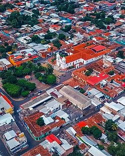 Aerial view of Ilobasco central park