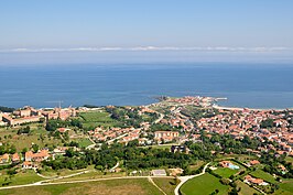 Vista aérea de la villa.