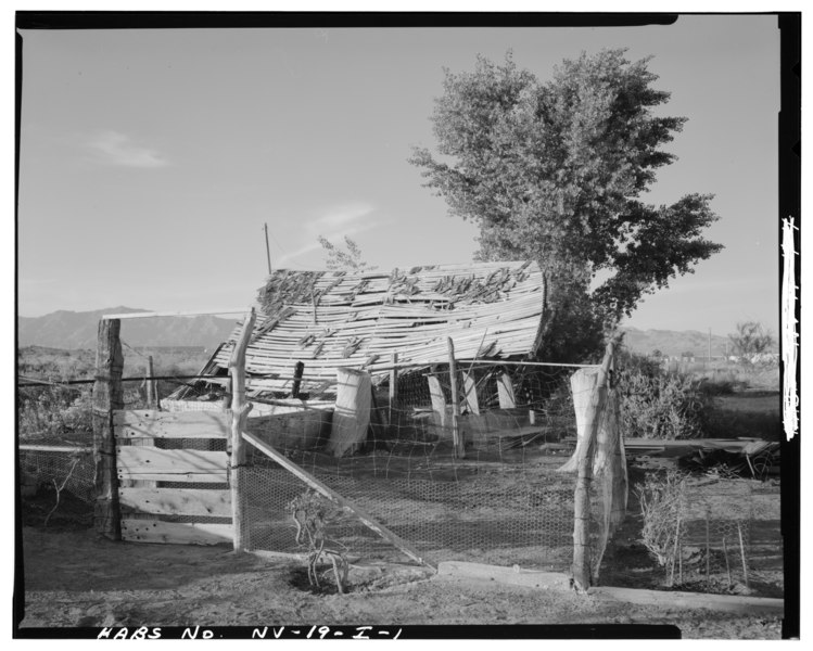 File:WEST REAR - Kiel Ranch, Livestock Shed, 200 West Carey Avenue, North Las Vegas, Clark County, NV HABS NEV,2-NOLAV,1I-1.tif