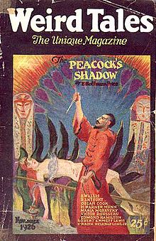 Price's The Peacock's Shadow was the cover story in the November 1926 Weird Tales