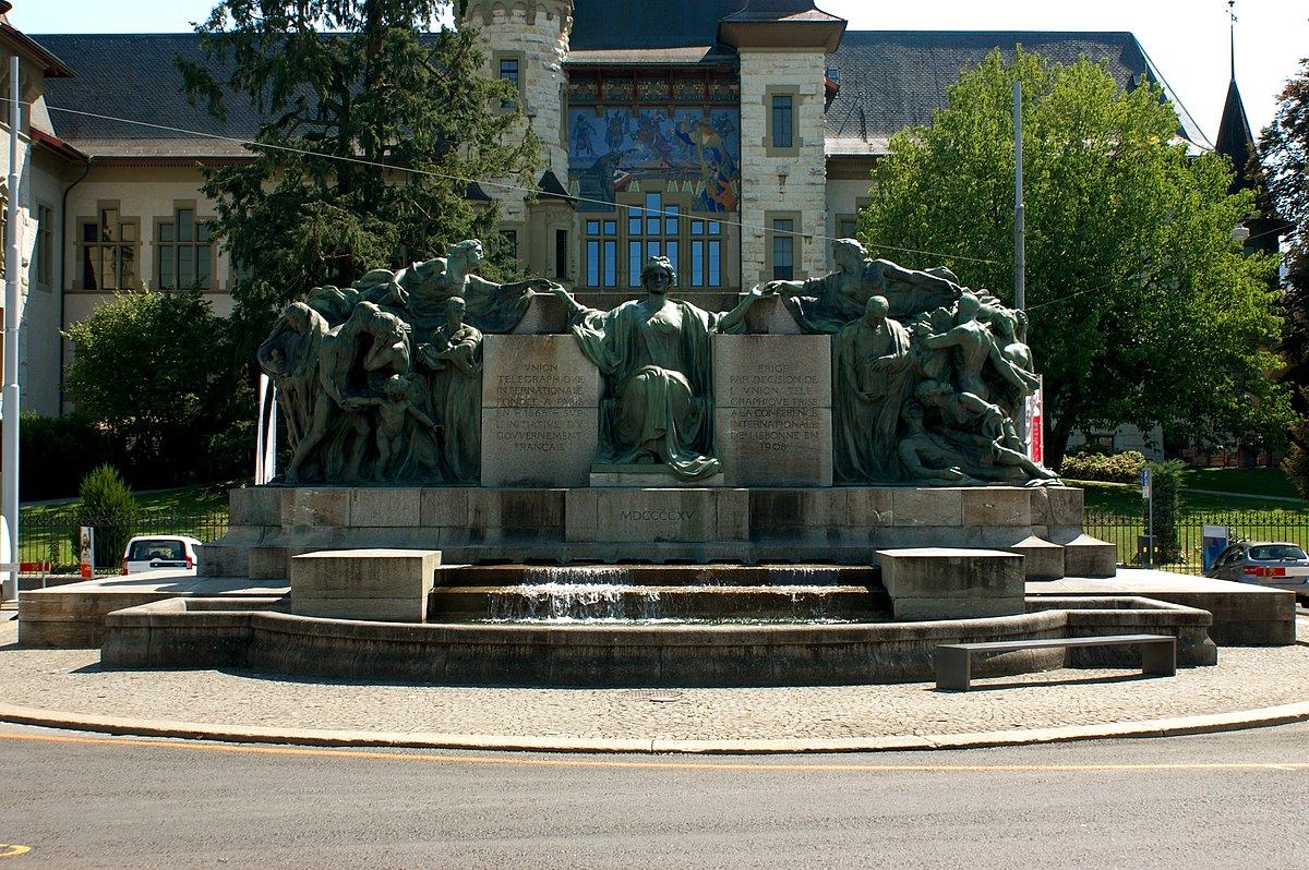 Памятник юнион стоун. Itu Monument in Geneva (Switzerland). International Award..