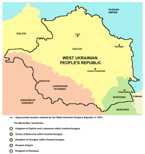 West Ukrainian People's Republic (1918), incorporating Carpathian Ruthenia