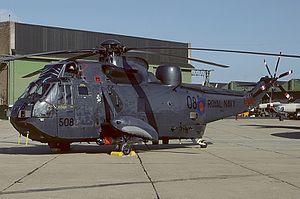 A Sea King HAS.6 from 814 Naval Air Squadron armed with torpedoes at RNAS Culdrose Westland Sea King HAS6, UK - Navy AN1377450.jpg