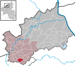 Poziția Wiesemscheid pe harta districtului Ahrweiler