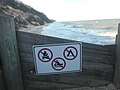 .. with yet another sign that forbids campfires, camping, and boating.