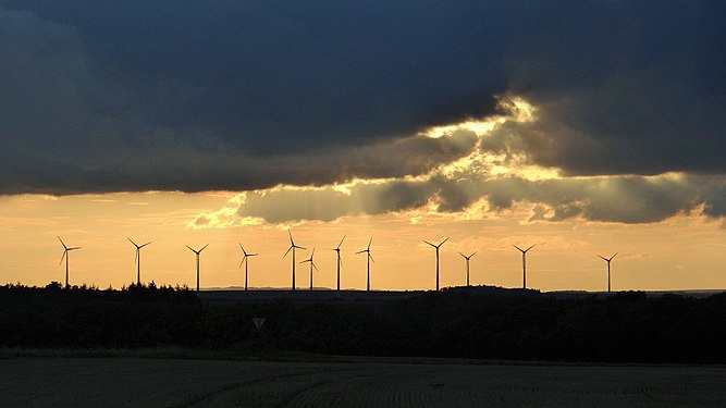 Wind turbines in Burgundy, France