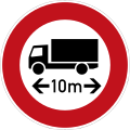 Zeichen 266-10 Verbot für Fahrzeuge über angegebene tatsächliche Länge; bisher Zeichen 266