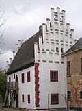 Former Frankenhausen monastery: manor with former priory house, nuns 'house (convent house) and monastery school, former mill with an intermediate building to the former monastery school, separate side building of the mill, wall remains of a former connecting building between the priory house and the nuns' house as well as the vaulted cellar and parts of the rising ground floor masonry of the former manor castle