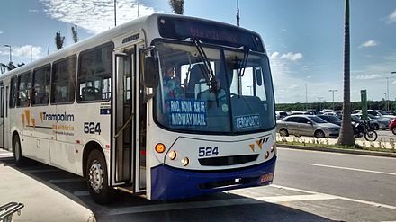 Bus arriving at Natal International Airport