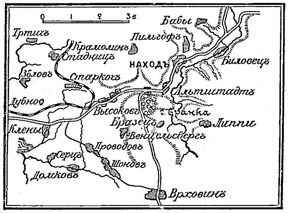 Карта к статье «Наход». Военная энциклопедия Сытина (Санкт-Петербург, 1911-1915).jpg