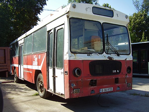 Old Ikarus IK-4 bus in Bucharest