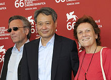 Liliana Cavani neben den Regisseuren Ang Lee und Joe Dante, Filmfestspiele von Venedig 2009