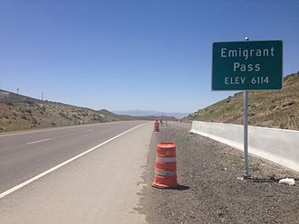 Emigrant Pass, Nevada, an der Interstate 80 Richtung Westen