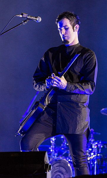 Vocalist and Guitarist Rob Swire performing with Pendulum at the Nova Rock Festival in 2017