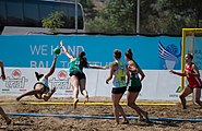 Deutsch: Beachhandball Weltmeisterschaften 2022; Tag 3: 23. Juli 2022 – Frauen, Hauptrunde, Uruguay-Deutschland 0:2 (12:22, 14:24) English: 2022 Beach handball World Championships; Day 3: 23 July – Women Main Round – Uruguay-Germany 0:2 (12:22, 14:24)