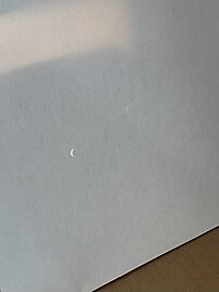 Cardboard box pinhole projection of the eclipse in Dallas, Texas