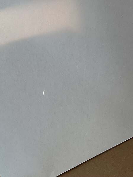File:2024 April 6 eclipse through pinhole camera.jpg