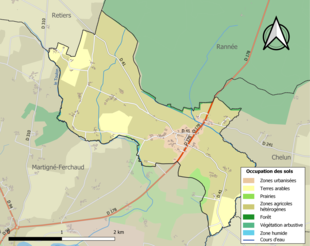 Kolorowa mapa przedstawiająca użytkowanie gruntów.