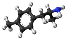 Ball-and-stick-model van het 4-methylamfetaminemolecuul