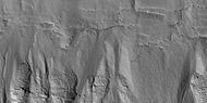 Close view of gullies, as seen by HiRISE under HiWish program