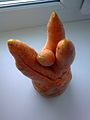 This carrot is impersonating an upside-down cow udder.