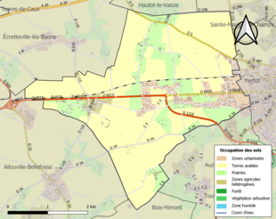 Kolorowa mapa przedstawiająca użytkowanie gruntów.