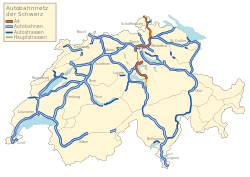 A4-tie vie Saksan rajalta Keski-Sveitsiin