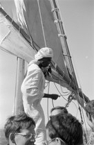 An Egyptian sailing boatman on the Nile, 1961