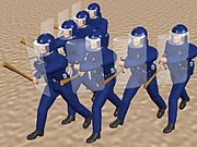防暴: 防暴警察之個人防護裝備, 輔助之攻擊和逮捕裝備, 阻隔之保護建築物道具