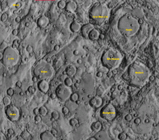 Yeats (crater) Crater on Mercury