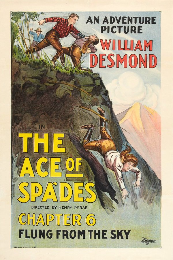 Poster for chapter 6 of The Ace of Spades (1925) depicting a typical dramatic ending