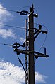 English: Electric dead-end pylon in Achenkirch (Tyrol). Deutsch: Elektrischer Abspannmast in Achenkirch (Tirol).