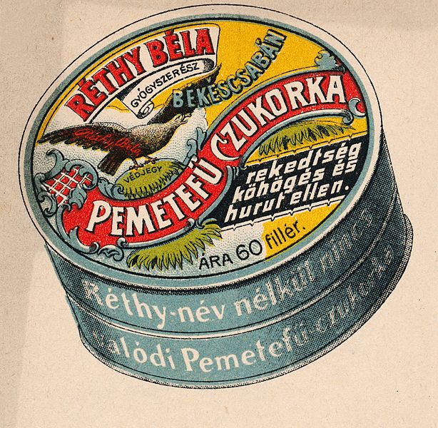 File:Advertising - Horehound candy box by Rethy Bela Bekescsaba - Hungary 1907.jpg