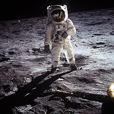 Buzz Aldrin auf dem Mond während Apollo 11 – unter Mondschwerkraft (1969)