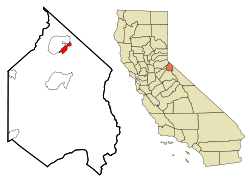 מיקום במחוז אלפיני ובמדינת קליפורניה
